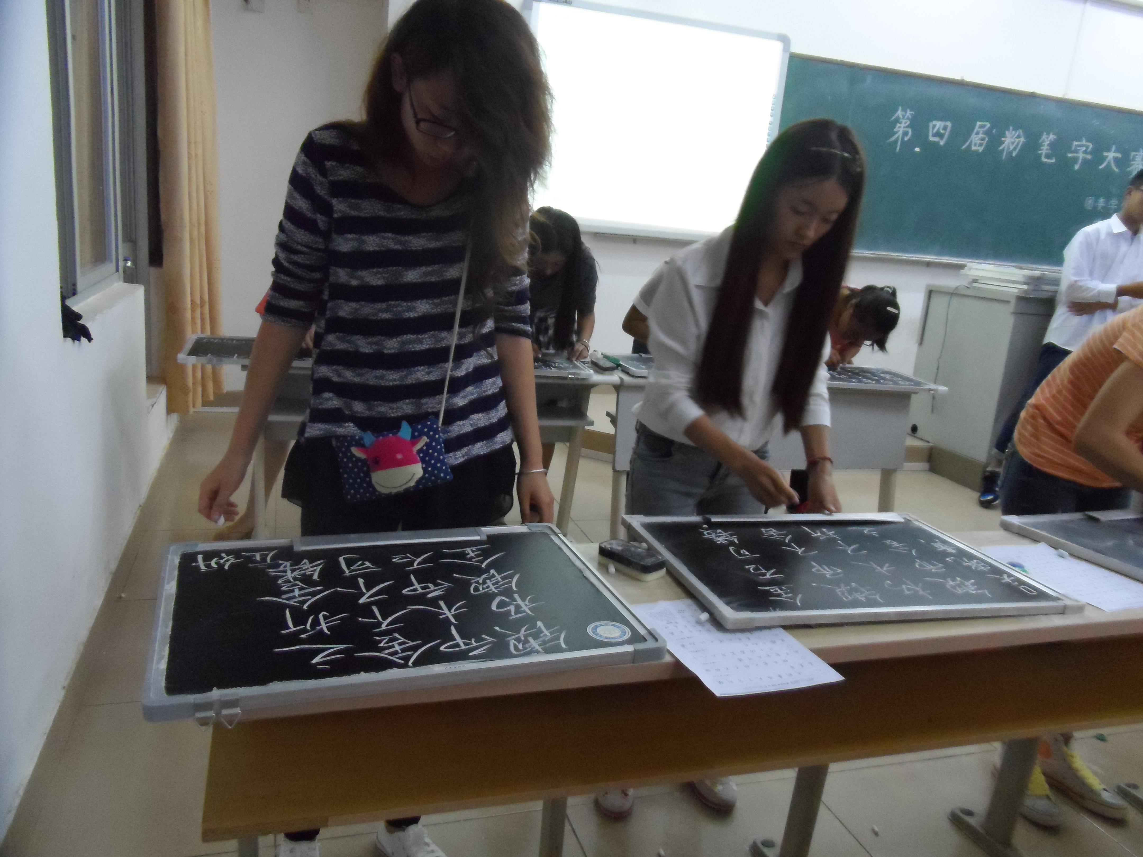 只手提笔挥洒出万丈豪情――记教育科学学院粉笔字大赛