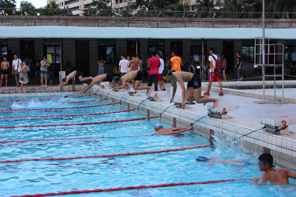 游进泳池，我运动我健康我快乐