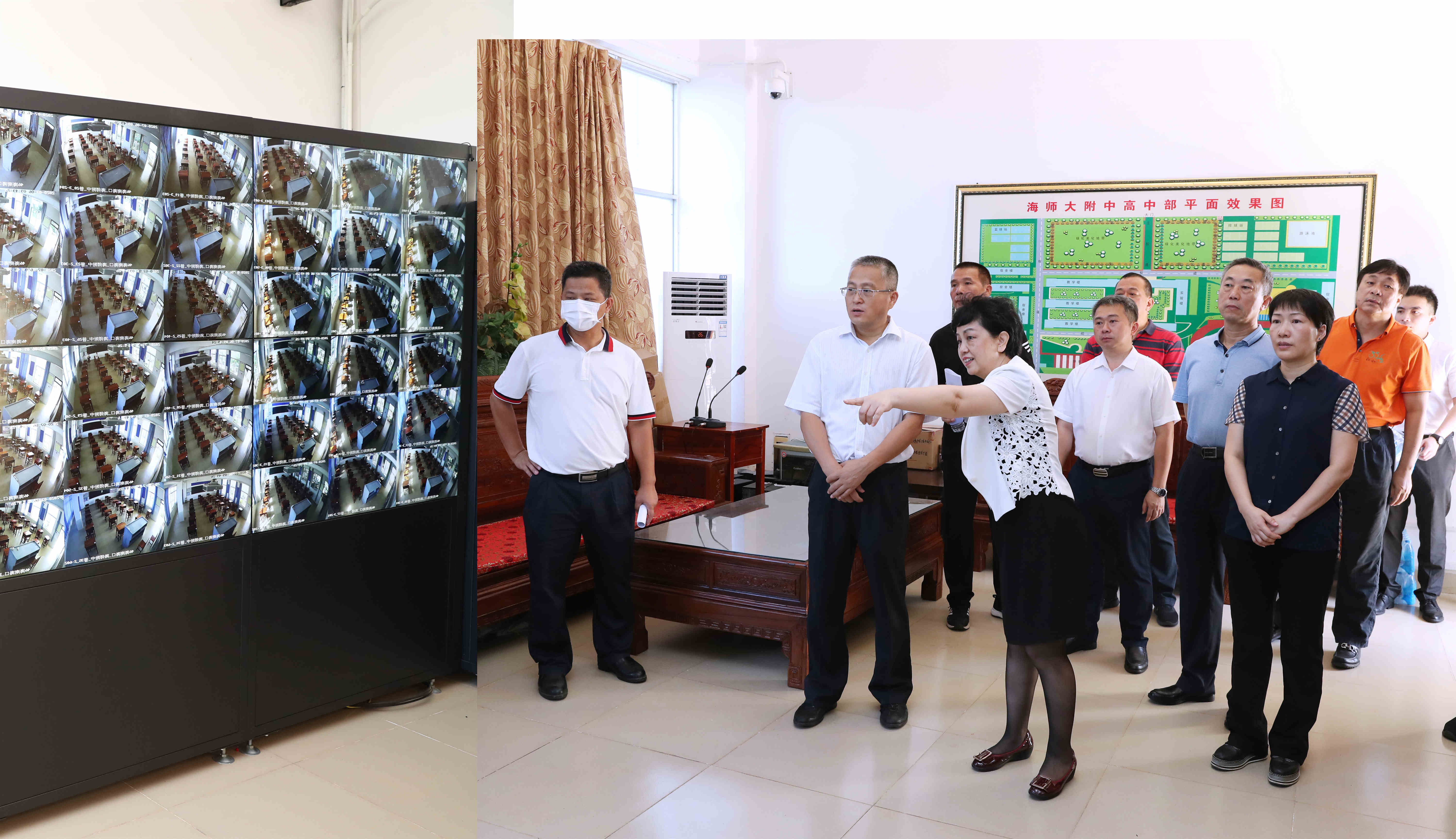 海口市委副书记鲍剑一行视察海南师范大学附属中学高中部考点高考疫情防控工作准备情况