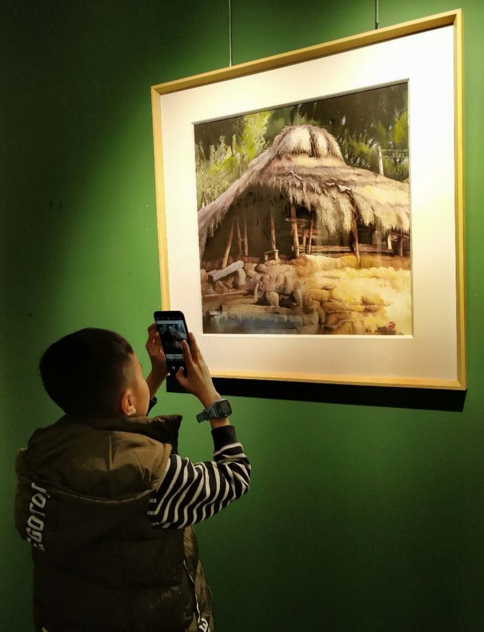 我校美术学院赵福才教授水彩画作品迎新展开幕