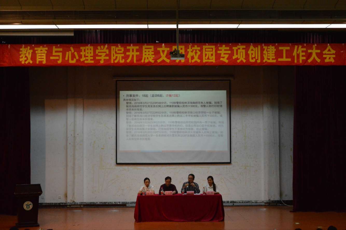 教育与心理学院召开文明校园专项创建工作大会