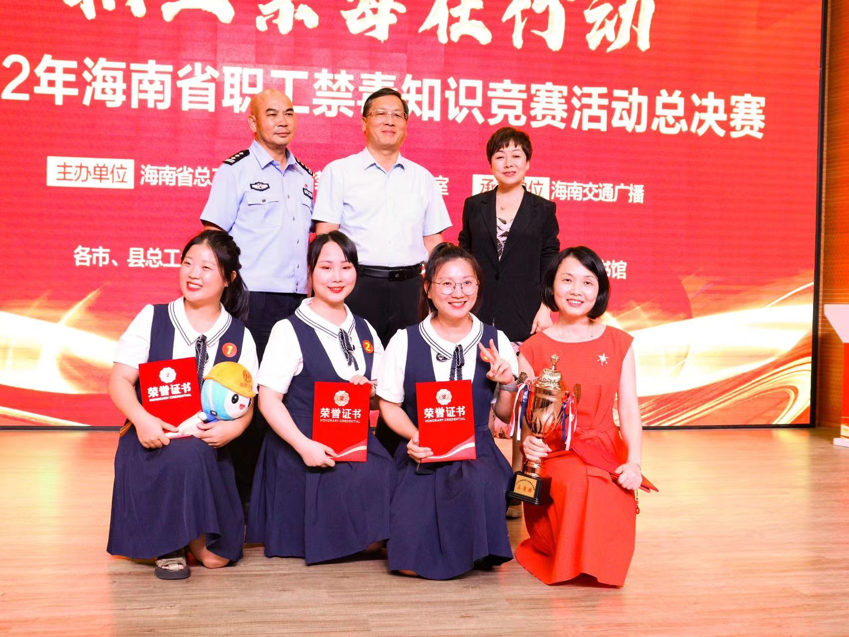 我校荣获海南省职工禁毒知识竞赛总决赛三等奖
